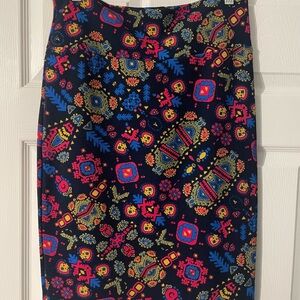 LuLaRoe Black Skirt with Vibrant Patterns